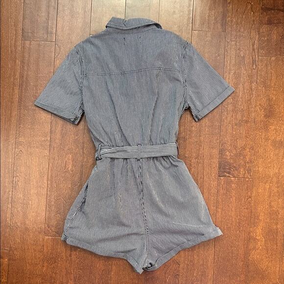 Urban Outfitters Carmen Black and White Conductor Striped Romper, Size Large - Picture 14 of 16